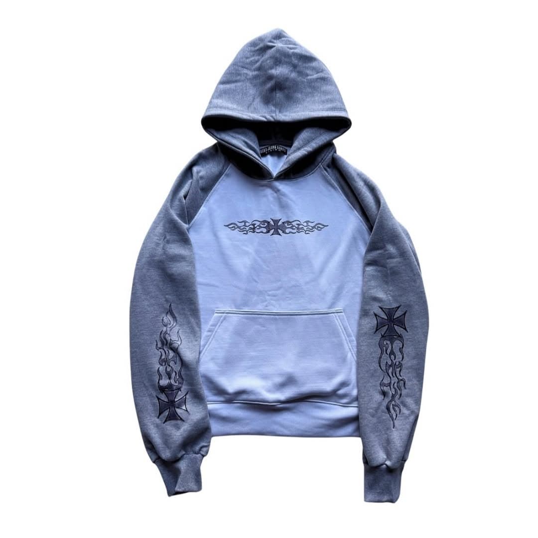 Santo Reverse Flames Haglan Hoodie Grey