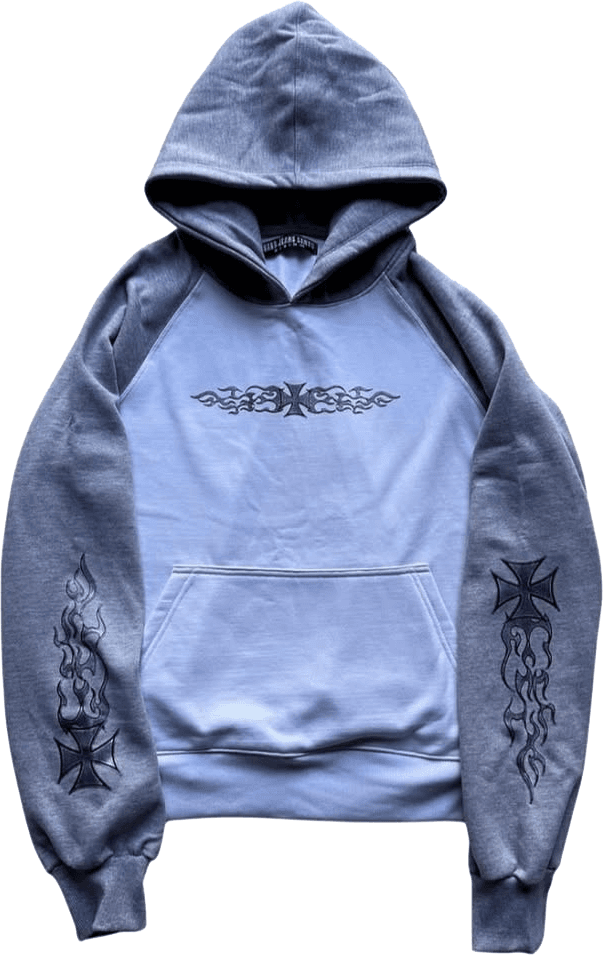 Santo Reverse Flames Haglan Hoodie Grey